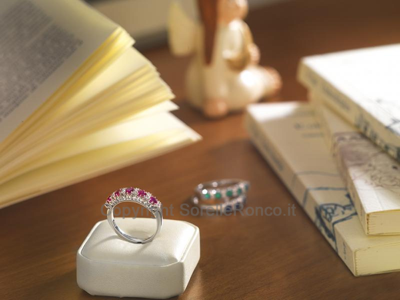ANELLO ORO DIAMANTI E RUBINO 0.70 CT